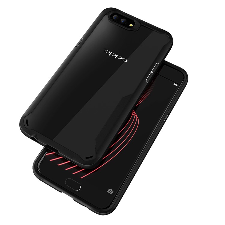 Shock Absorption PC + TPU Hybrid Case for OPPO R11 - Black-1