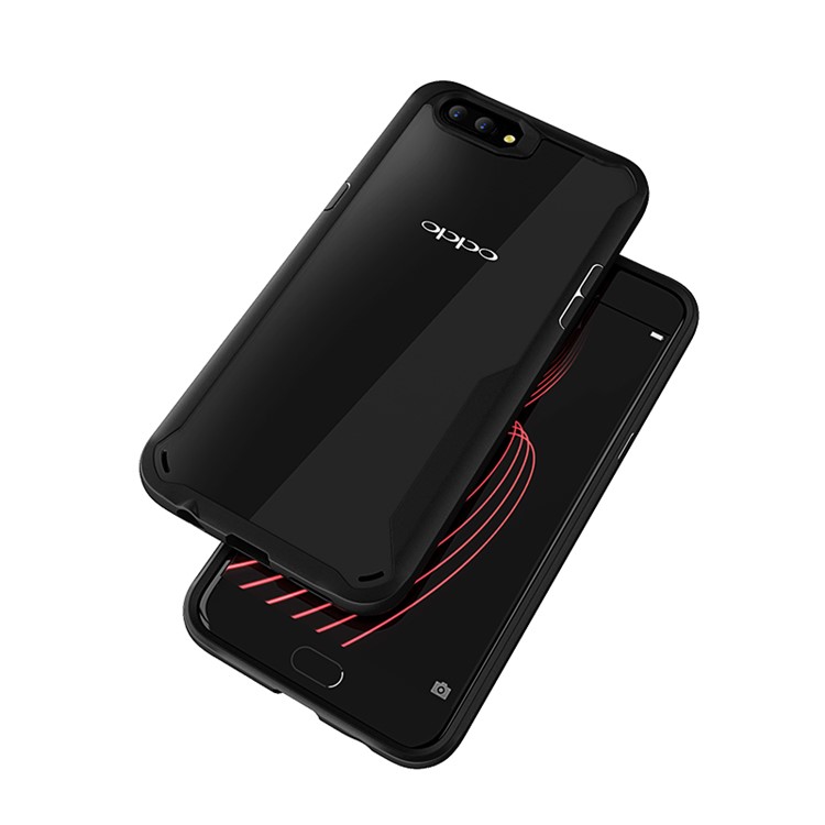 Shock Absorption PC + TPU Hybrid Case for OPPO R11 - Black-2