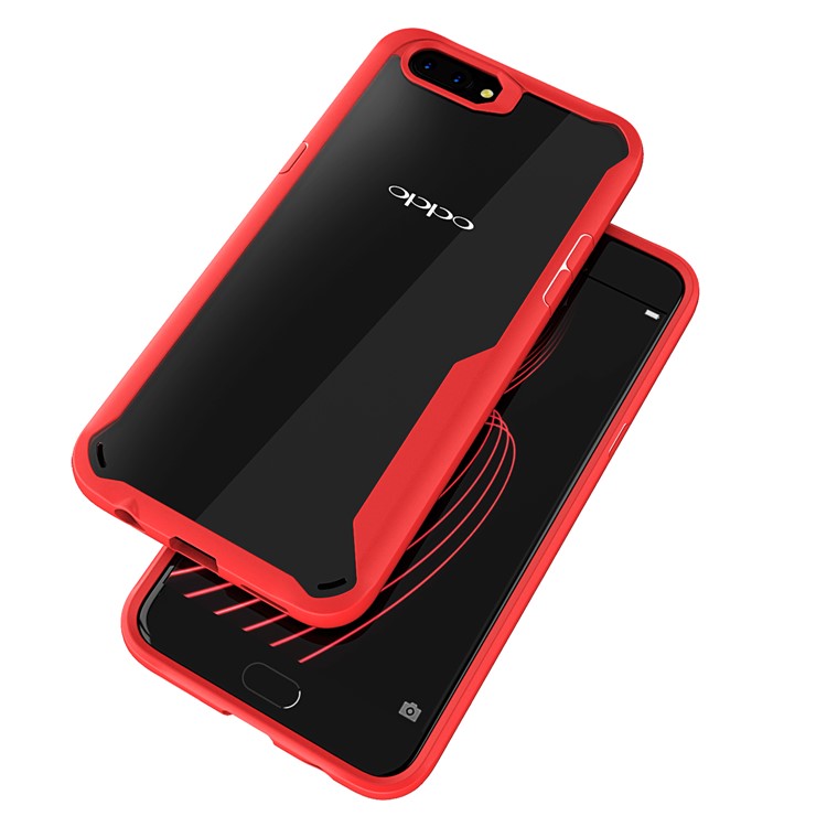 Shock Absorption PC + TPU Hybrid Back Case for OPPO R11 - Red-1