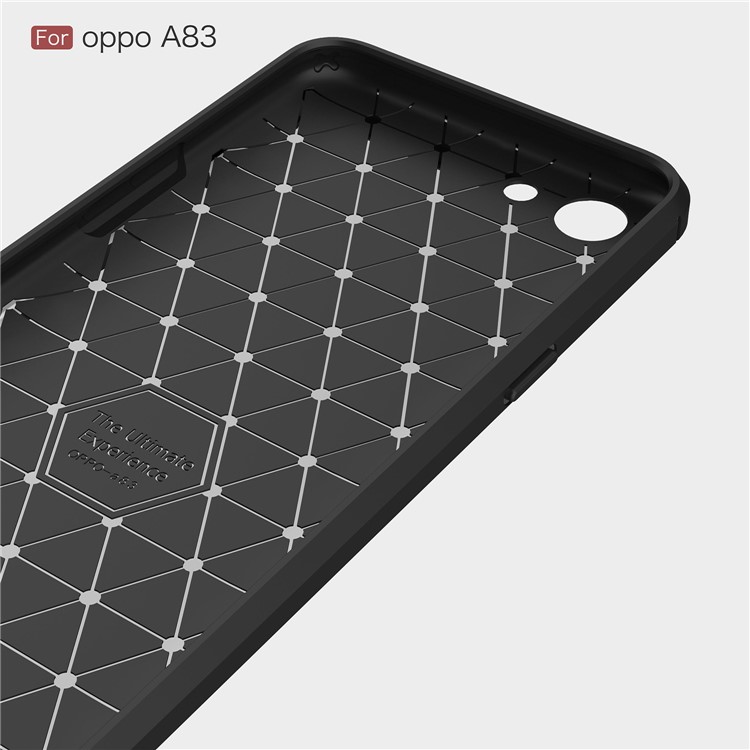 Carbon Fibre Brushed TPU Case for OPPO A83 - Black-5