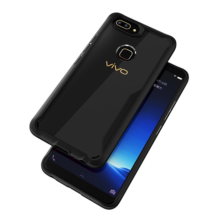 For vivo X20 Shock Absorption PC + TPU Hybrid Cell Phone Case - Black-1