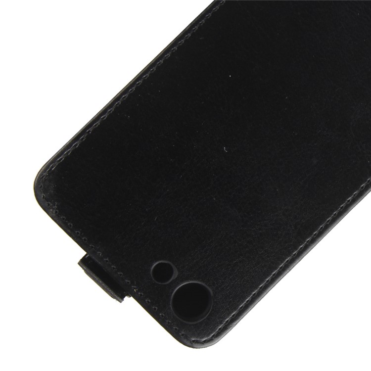 Crazy Horse Leather Vertical Flip Card Slot Mobile Cover for OPPO A83 - Black-3