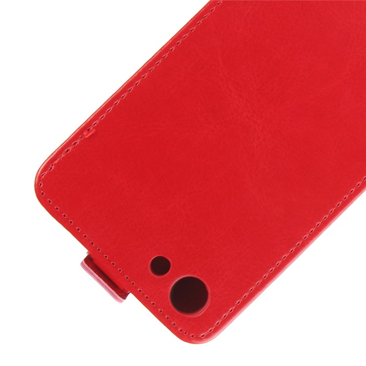 Crazy Horse Leather Vertical Flip Card Slot Mobile Shell for OPPO A83 - Red-3