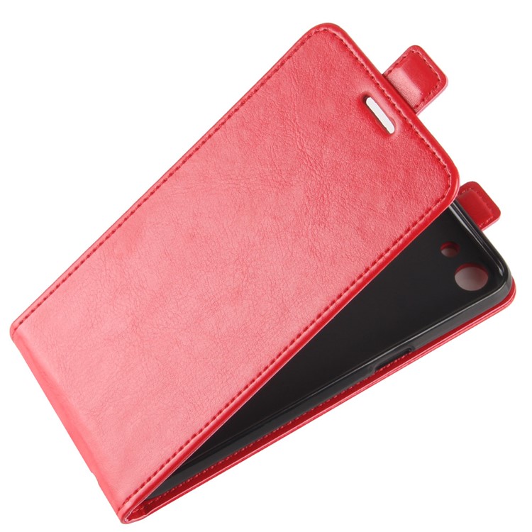 Crazy Horse Leather Vertical Flip Card Slot Mobile Shell for OPPO A83 - Red-4