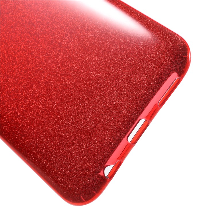 3-in-1 Glittery Powder Paper TPU + PC Hybrid Case for OPPO R11 Plus - Red-4