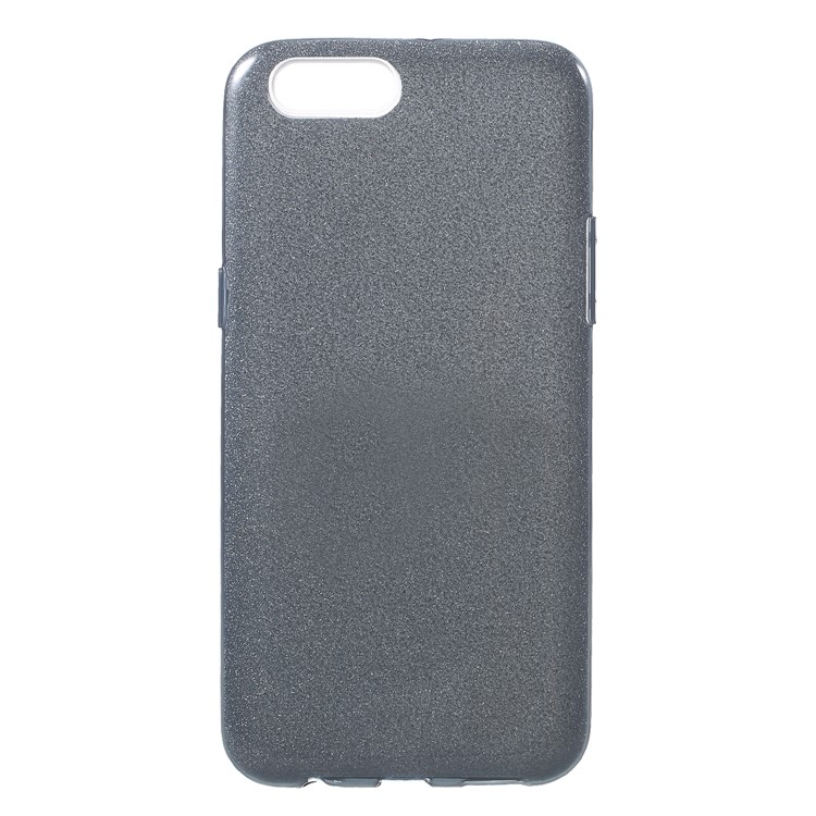 3-in-1 Glittery Powder Paper TPU + PC Hybrid Cover for OPPO R11 Plus - Black-1
