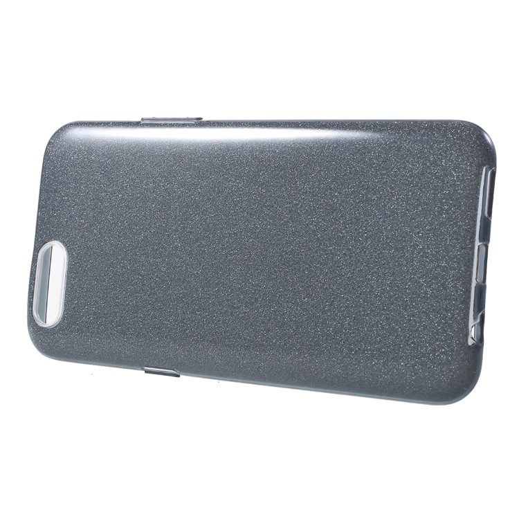 3-in-1 Glittery Powder Paper TPU + PC Hybrid Cover for OPPO R11 Plus - Black-2