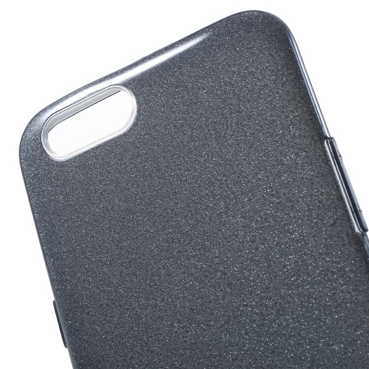 3-in-1 Glittery Powder Paper TPU + PC Hybrid Cover for OPPO R11 Plus - Black-5