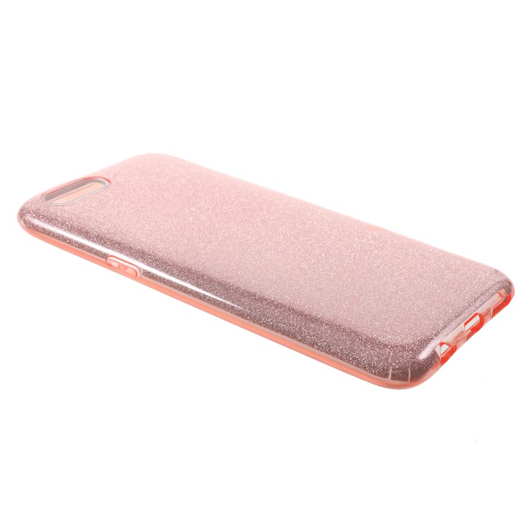 3-in-1 Glittery Powder Paper TPU + PC Hybrid Mobile Casing for OPPO R11 Plus - Pink-3