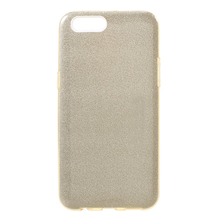 3-in-1 Glittery Powder Paper TPU + PC Hybrid Case Accessory for OPPO R11 Plus - Gold-1