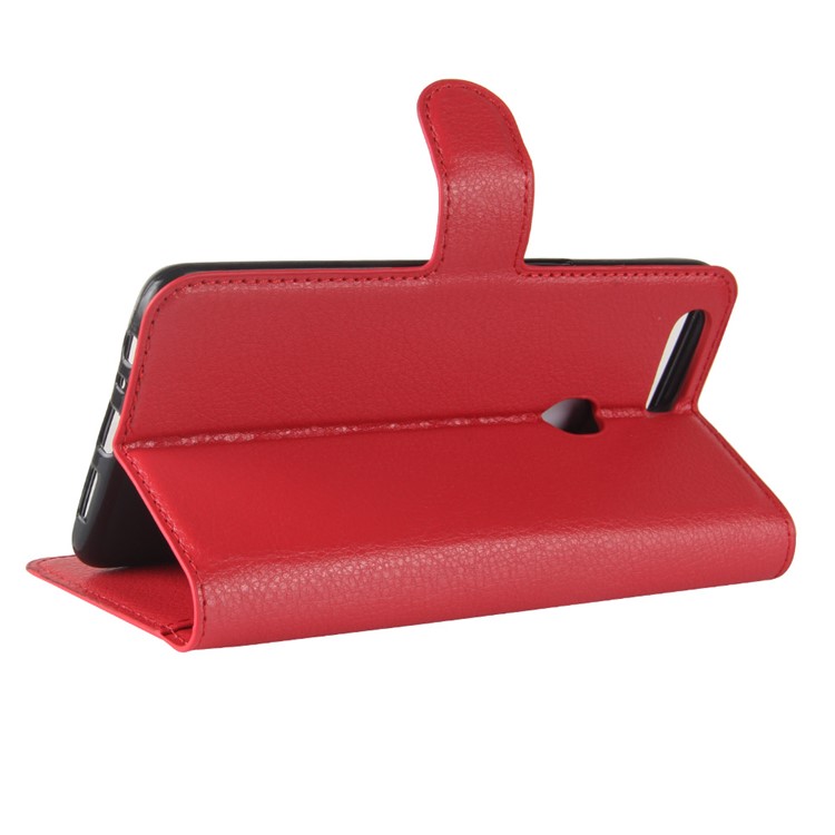 Litchi Skin Wallet Leather Cell Phone Case for OPPO R11s Plus - Red-5