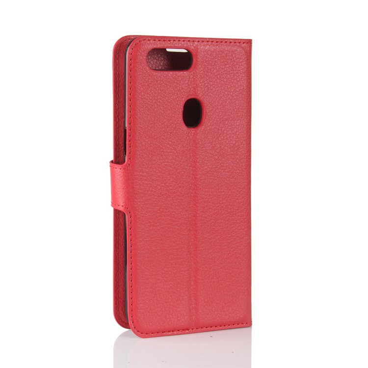 Litchi Skin Wallet Leather Cell Phone Case for OPPO R11s Plus - Red-6