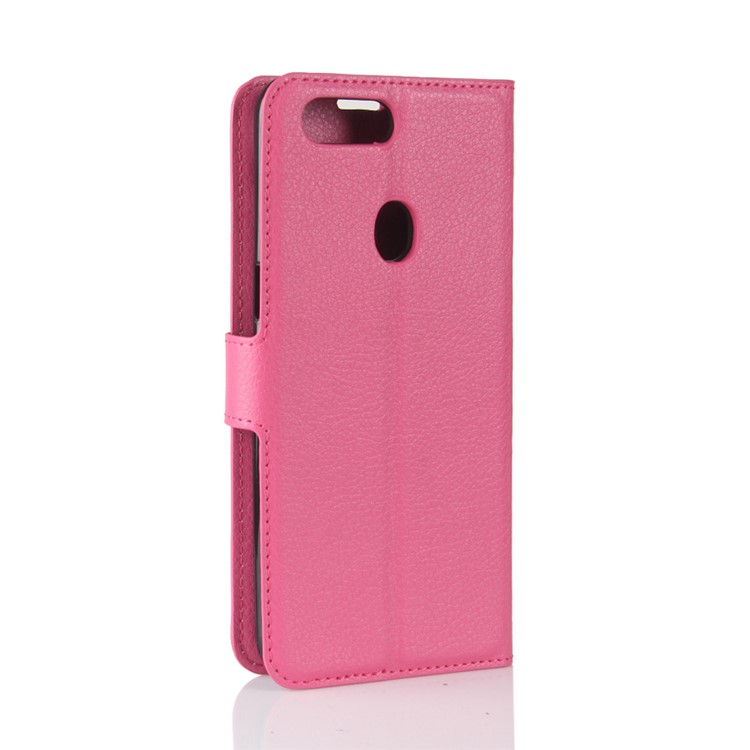 Litchi Skin Magnetic Leather Stand Case for OPPO R11s Plus - Rose-6