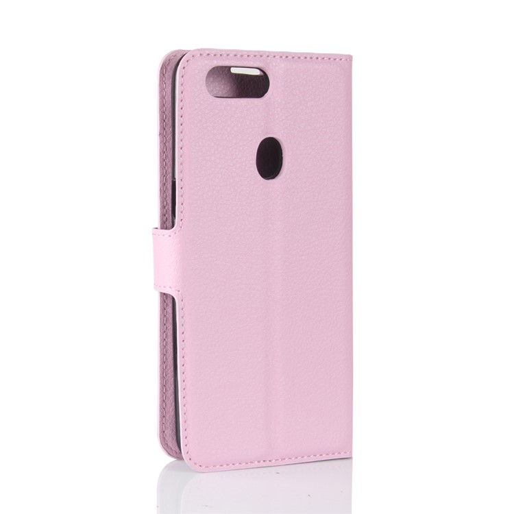 Litchi Skin Magnetic Leather Stand Cover for OPPO R11s Plus - Pink-6