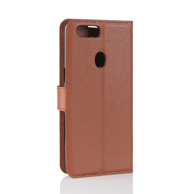 Litchi Skin Wallet Leather Protective Case for OPPO R11s Plus - Brown-6