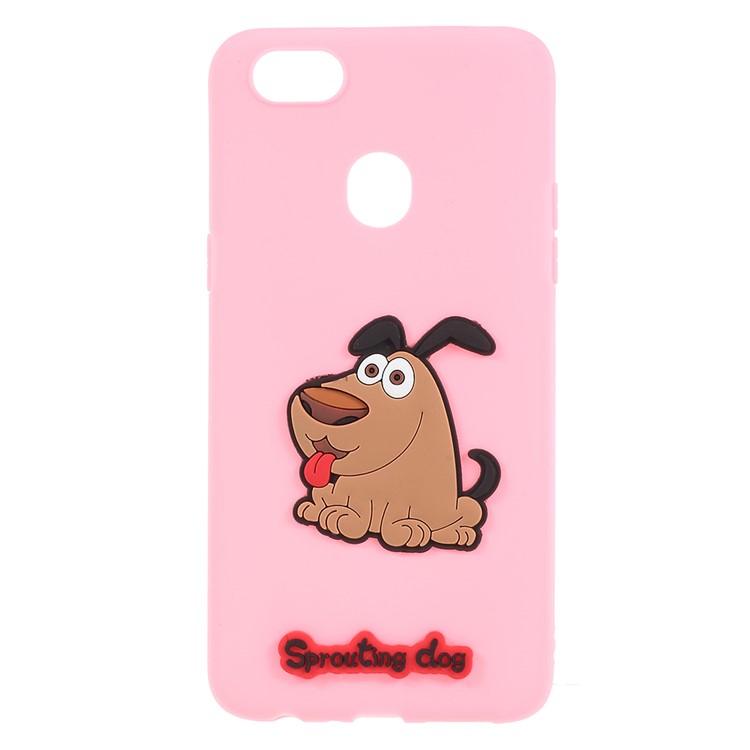 3D Cartoon Pattern Soft TPU Mobile Shell for OPPO F5 - Brown Dog-1