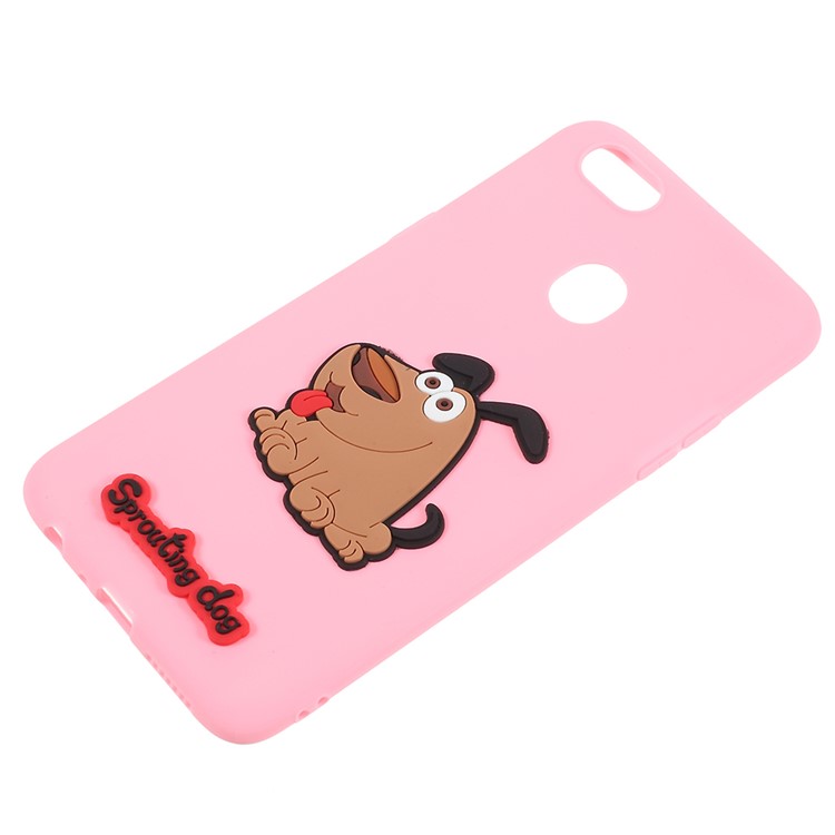 3D Cartoon Pattern Soft TPU Mobile Shell for OPPO F5 - Brown Dog-2