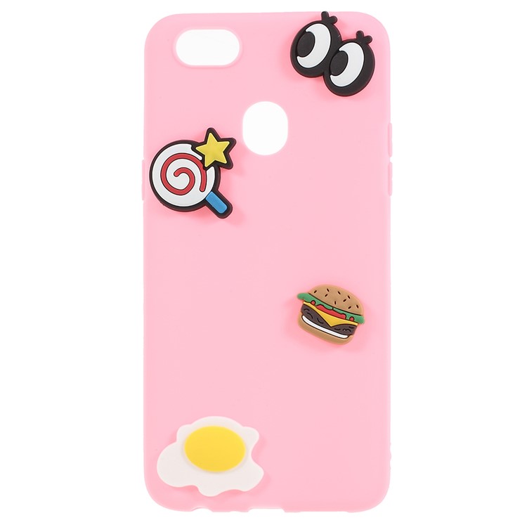 3D Cartoon Pattern Soft TPU Mobile Casing for OPPO F5 - Eyes and Foods-1