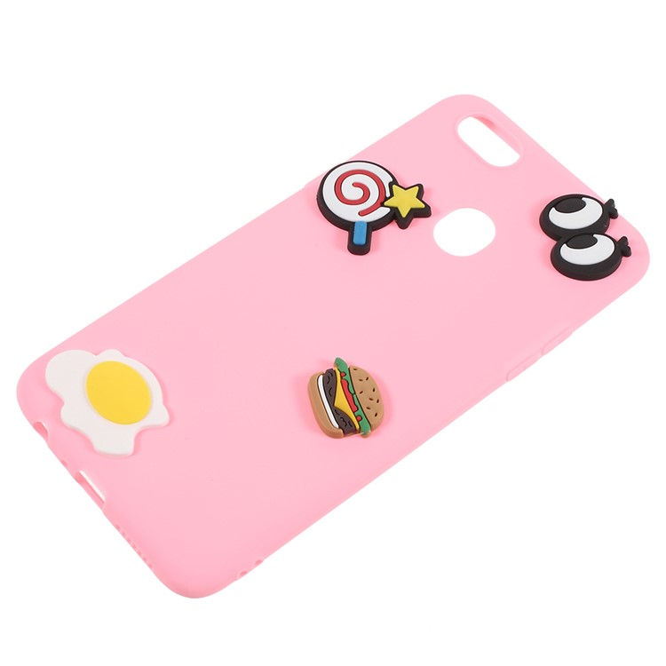 3D Cartoon Pattern Soft TPU Mobile Casing for OPPO F5 - Eyes and Foods-2