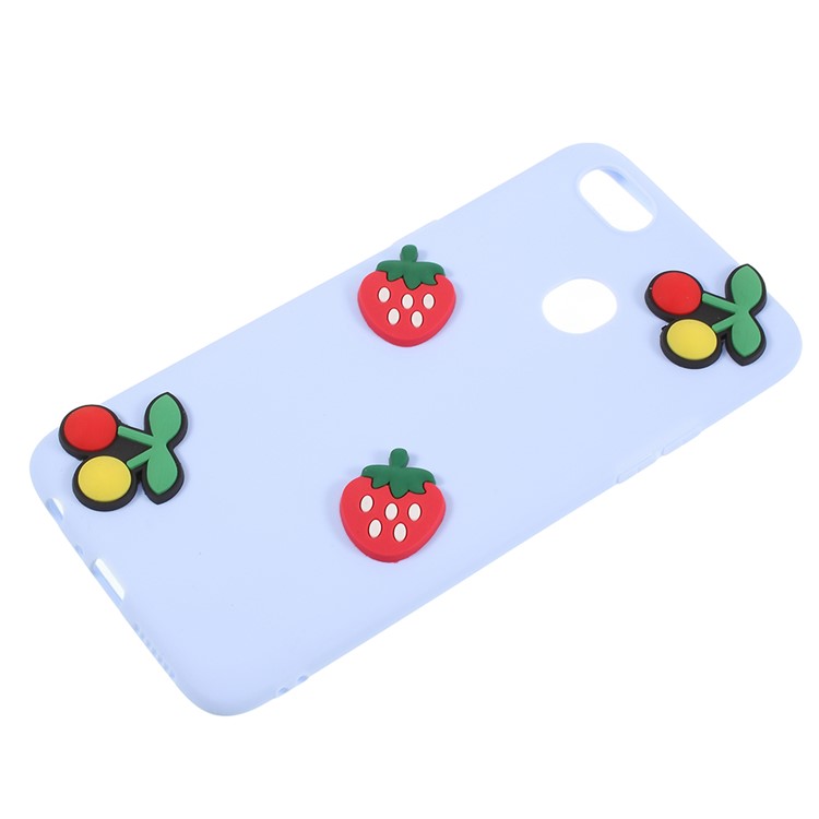 3D Cartoon Pattern Soft TPU Back Case for OPPO F5 - Cherries and Strawberries-2