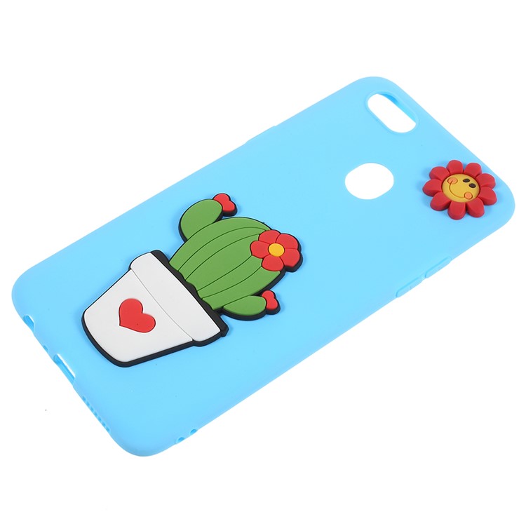 3D Cartoon Pattern Soft TPU Back Casing for OPPO F5 - Cactus-2