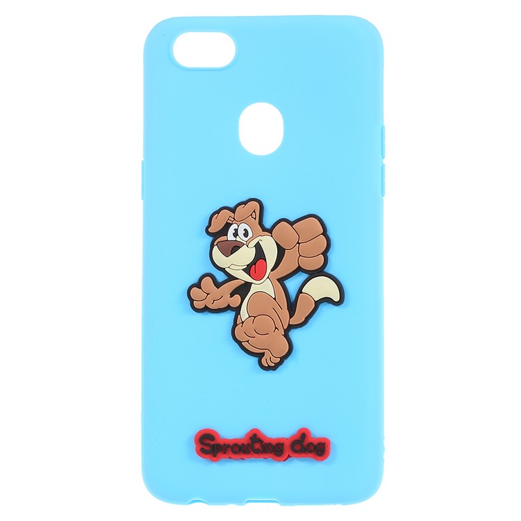 3D Cartoon Pattern Soft TPU Back Shell for OPPO F5 - Happy Dog-1