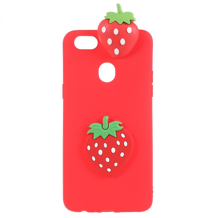 Cute 3D Cartoon Doll Pattern TPU Mobile Casing for OPPO F5 - Strawberry-1