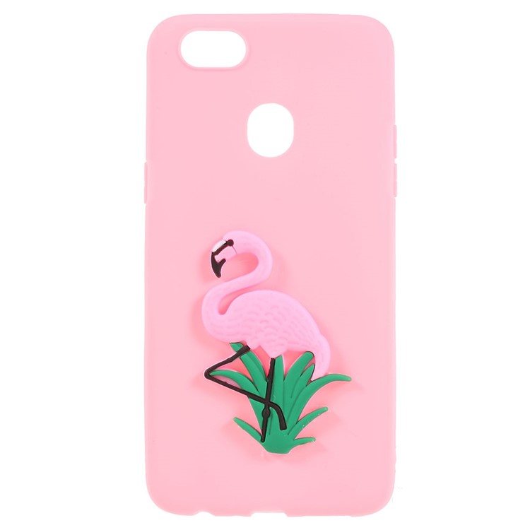 Cute 3D Cartoon Doll Pattern TPU Cell Phone Cover for OPPO F5 - Flamingo-1