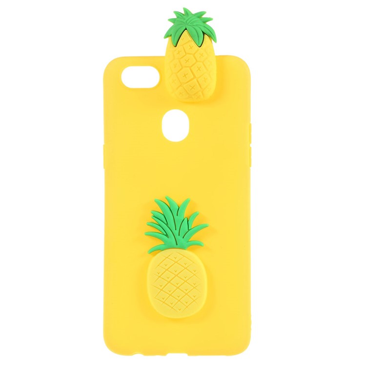 Cute 3D Cartoon Doll Pattern TPU Back Phone Shell for OPPO F5 - Pineapple-1