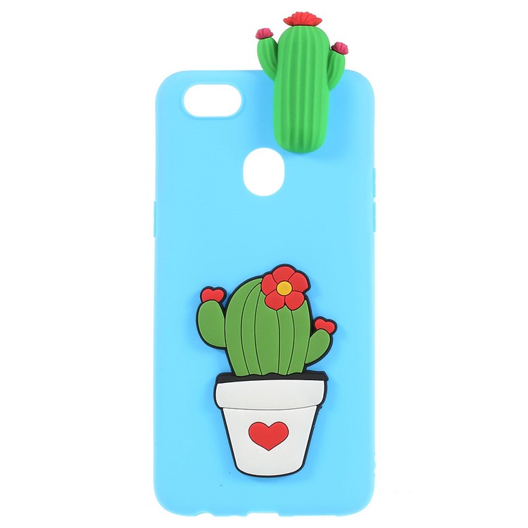 Cute 3D Cartoon Doll Pattern TPU Mobile Shell for OPPO F5 - Cactus-1