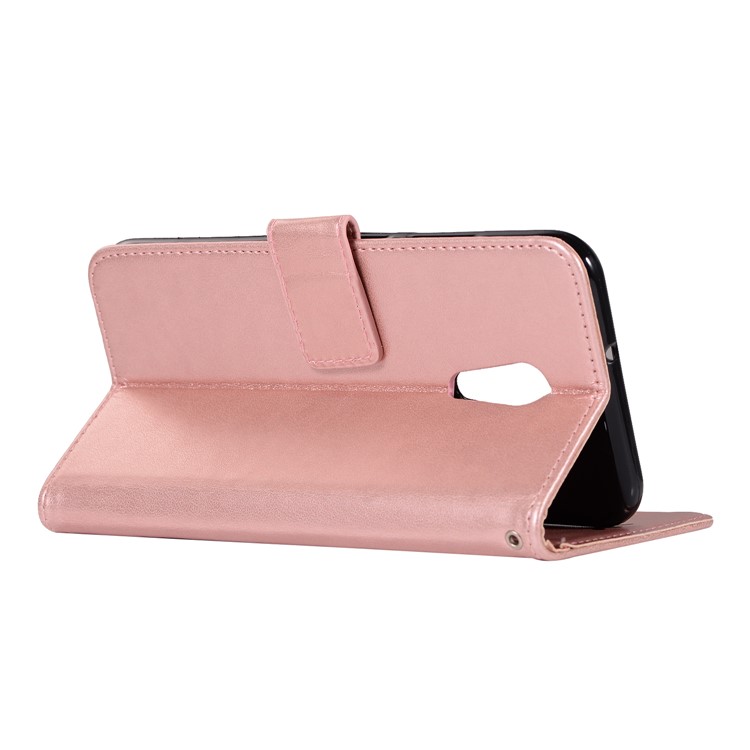 For vivo Xplay6 Imprint Owl Dream Catcher Wallet Stand Leather Shell - Rose Gold-6
