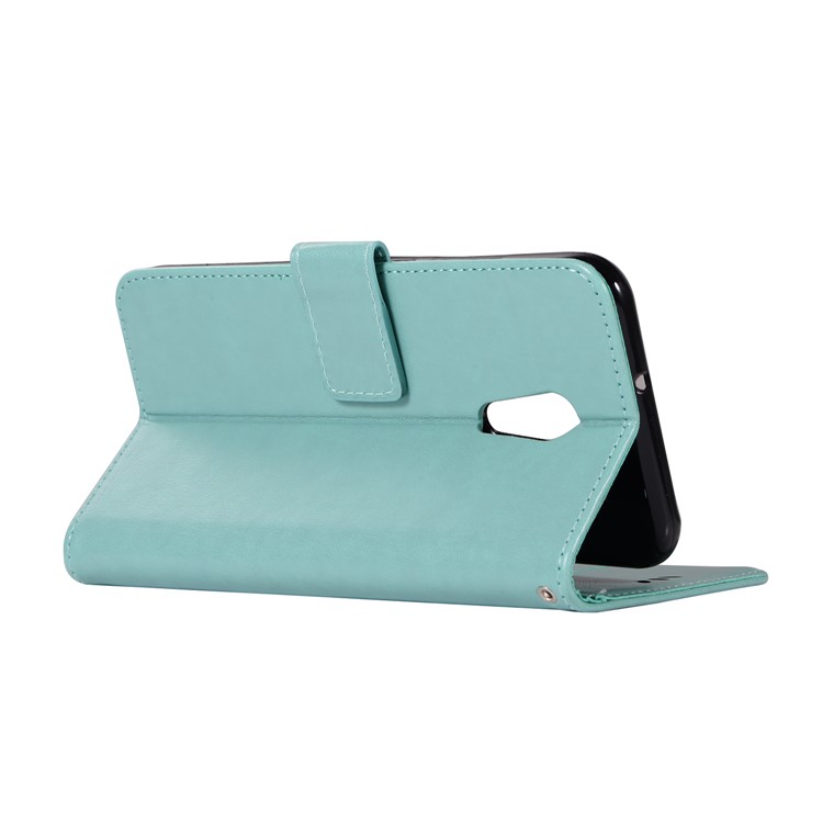 For vivo Xplay6 Imprint Owl Dream Catcher Wallet Stand Leather Phone Casing - Cyan-6