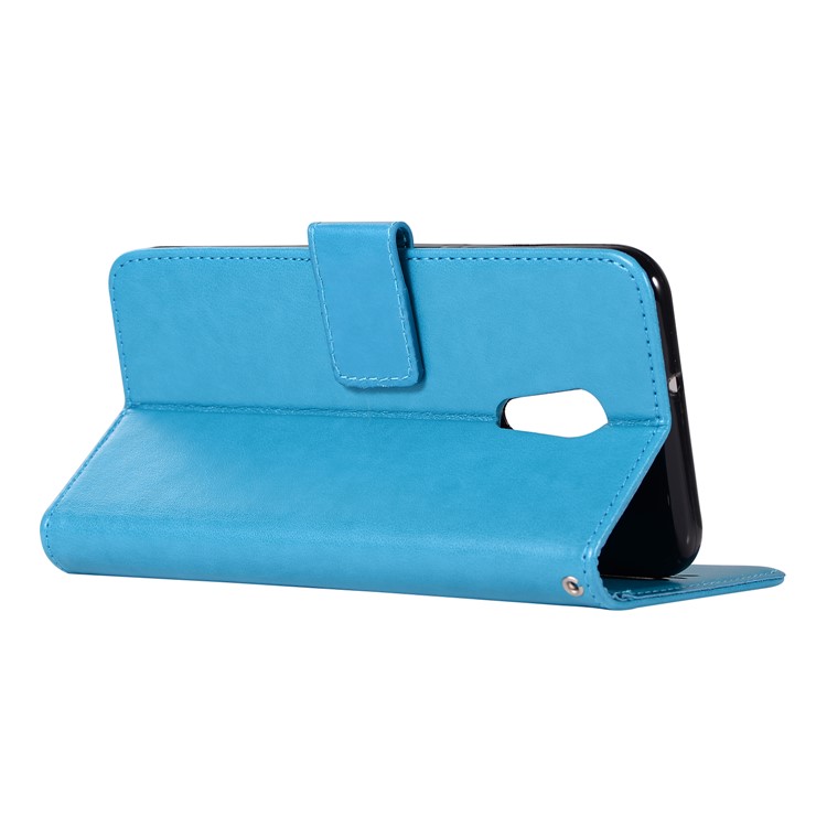 For vivo Xplay6 Imprint Owl Dream Catcher Wallet Stand Leather Mobile Cover - Blue-6