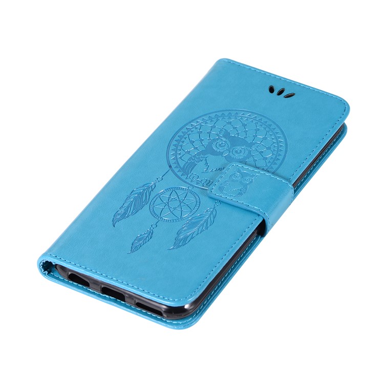 For vivo Xplay6 Imprint Owl Dream Catcher Wallet Stand Leather Mobile Cover - Blue-7