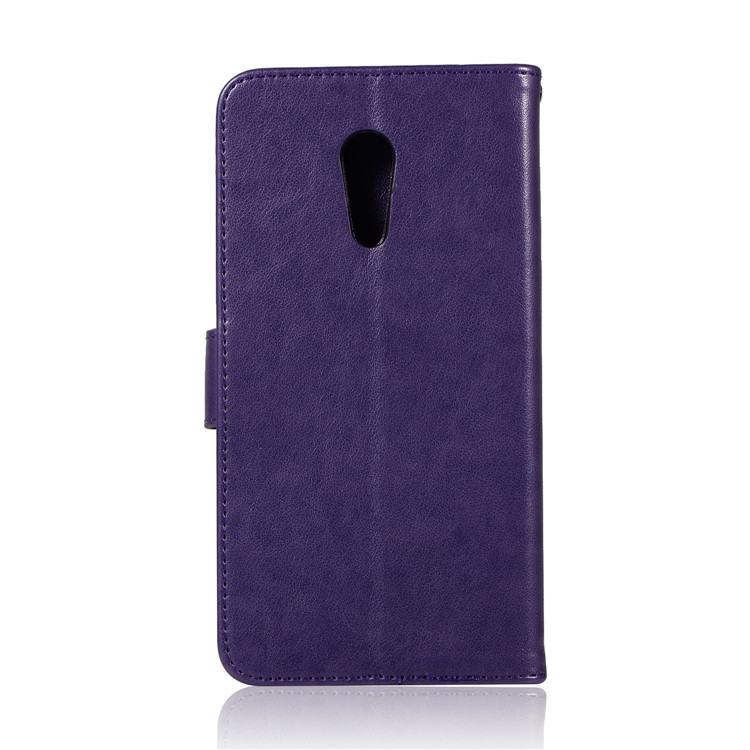 For vivo Xplay6 Imprint Owl Dream Catcher Wallet Stand Leather Cell Phone Cover - Purple-3