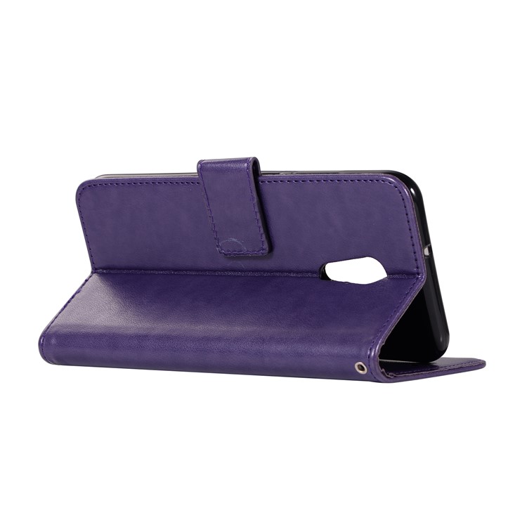 For vivo Xplay6 Imprint Owl Dream Catcher Wallet Stand Leather Cell Phone Cover - Purple-6
