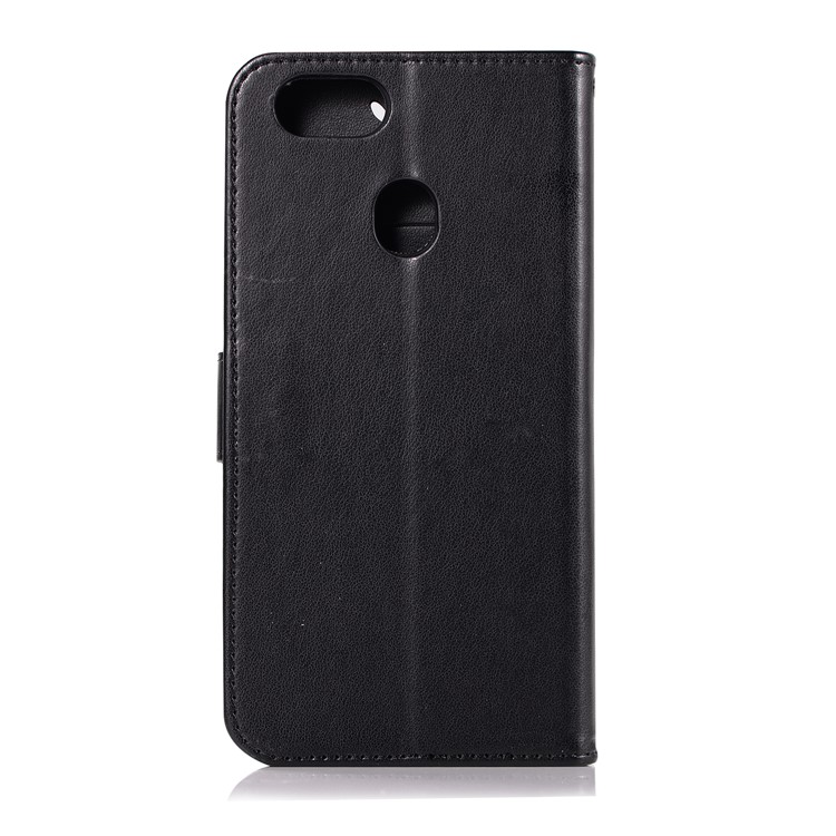 Imprint Dream Catcher Owl Magnetic Wallet PU Leather Stand Cover for OPPO F5 - Black-3
