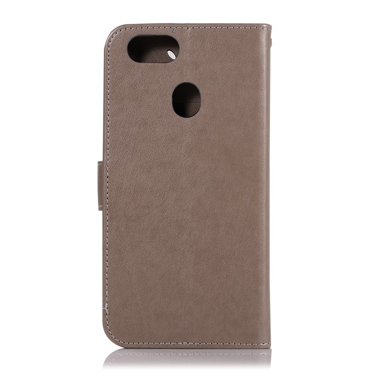 Imprint Dream Catcher Owl Magnetic Wallet PU Leather Stand Case for OPPO F5 - Grey-3