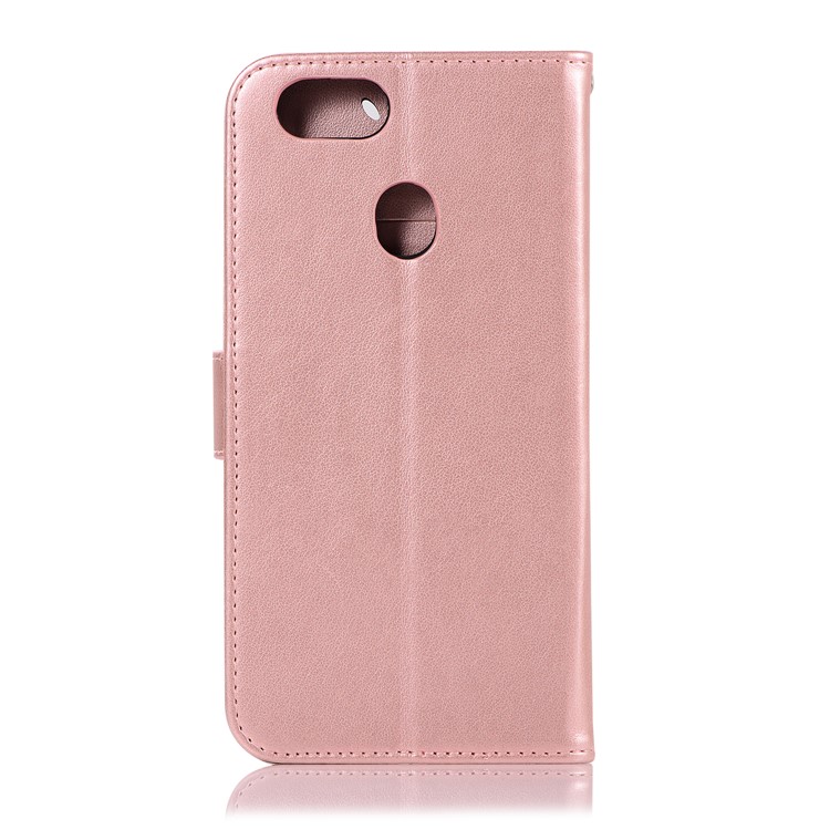 Imprint Dream Catcher Owl Magnetic Wallet PU Leather Stand Shell for OPPO F5 - Rose Gold-3