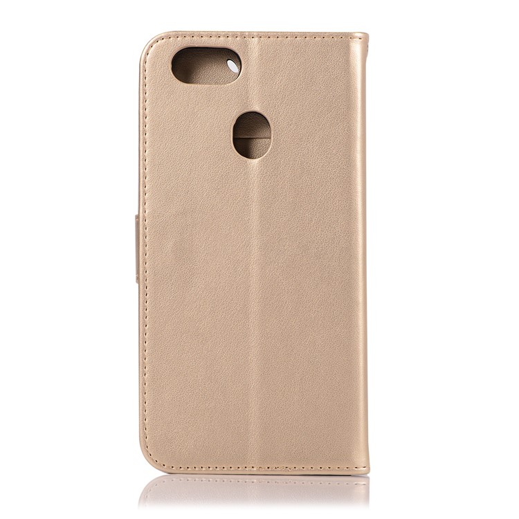 Imprint Dream Catcher Owl Magnetic Wallet PU Leather Stand Casing for OPPO F5 - Gold-3