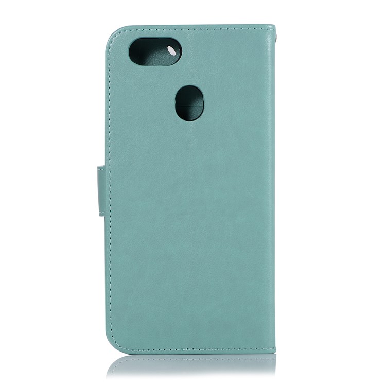 Imprint Dream Catcher Owl Magnetic Wallet PU Leather Stand Mobile Phone Cover for OPPO F5 - Cyan-3