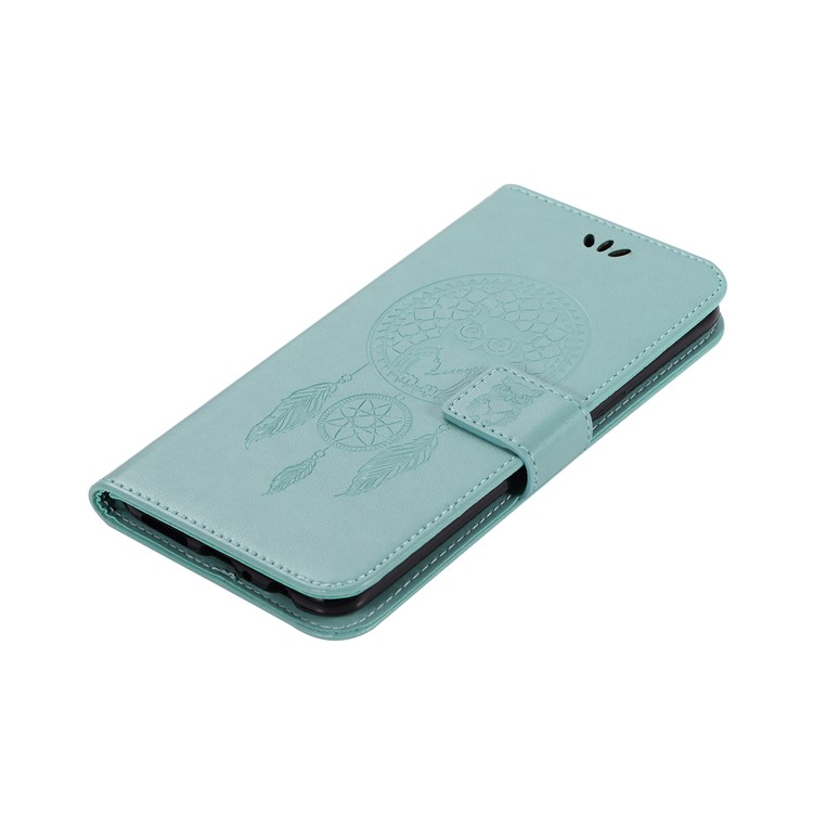 Imprint Dream Catcher Owl Magnetic Wallet PU Leather Stand Mobile Phone Cover for OPPO F5 - Cyan-7