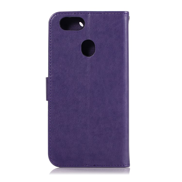 Imprint Dream Catcher Owl Magnetic Wallet PU Leather Stand Mobile Phone Shell for OPPO F5 - Purple-3