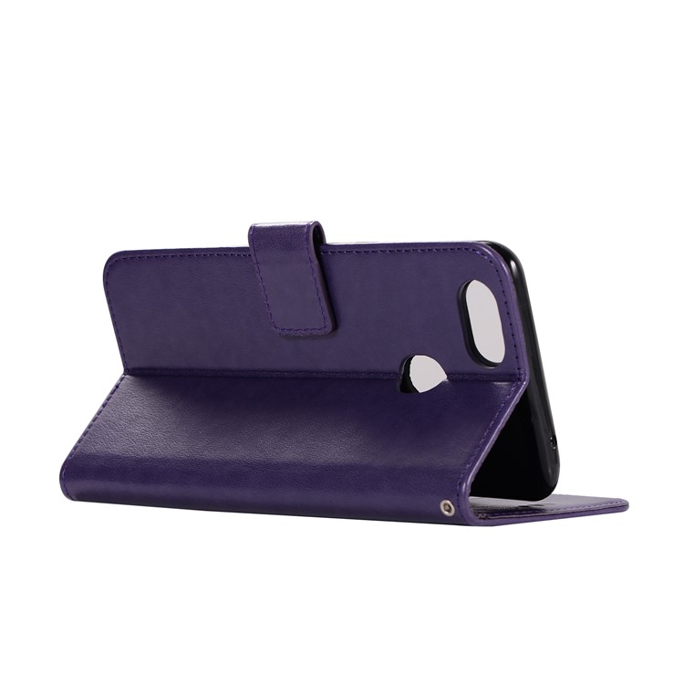 Imprint Dream Catcher Owl Magnetic Wallet PU Leather Stand Mobile Phone Shell for OPPO F5 - Purple-6