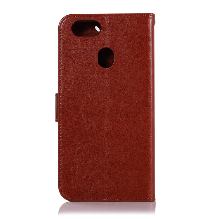 Imprint Dream Catcher Owl Magnetic Wallet PU Leather Stand Cell Phone Shell for OPPO F5 - Brown-3