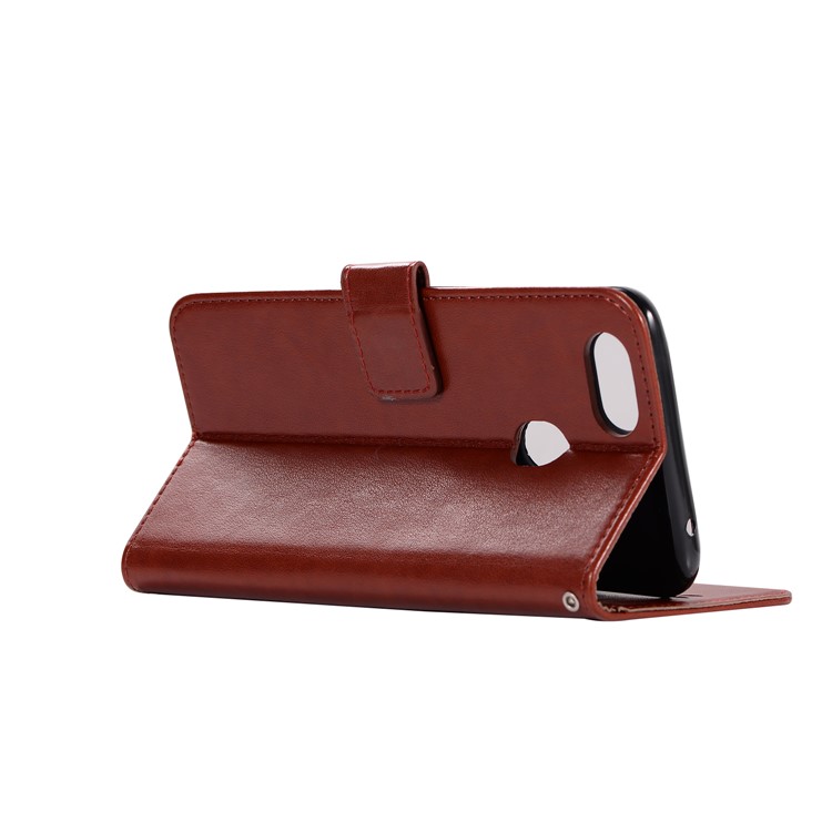 Imprint Dream Catcher Owl Magnetic Wallet PU Leather Stand Cell Phone Shell for OPPO F5 - Brown-6