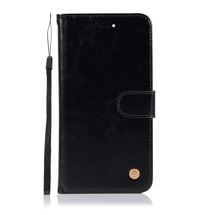 Premium Vintage Leather Wallet Case for vivo X20 Plus - Black-2