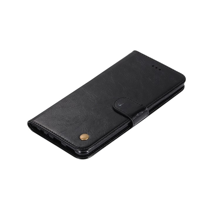 Premium Vintage Leather Wallet Case for vivo X20 Plus - Black-7