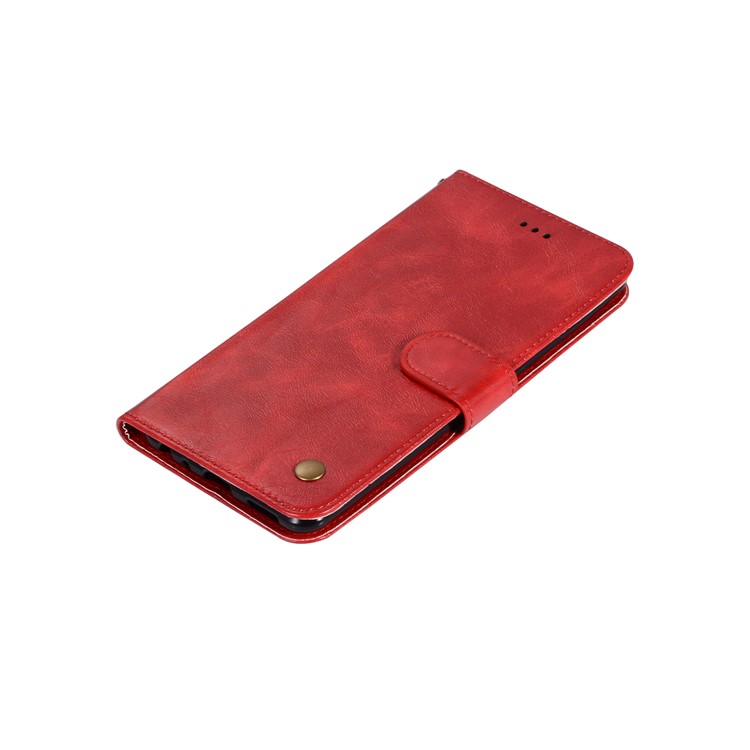 Premium Vintage Leather Wallet Shell Case for vivo X20 Plus - Red-7