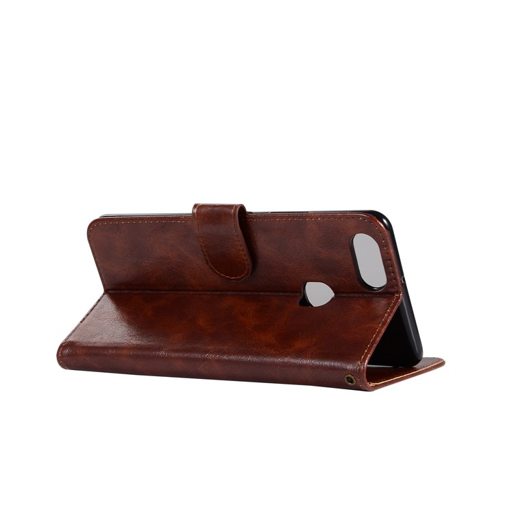 Premium Vintage Leather Wallet Case Phone Shell for vivo X20 Plus - Coffee-6